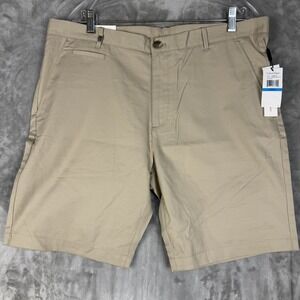 Calvin Klein Men's Slim Fit Flat Front Shorts Marble Canyon Tan 36W‎ 9in Inseam